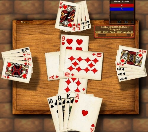 Euchre Hand - protect your lead 4
